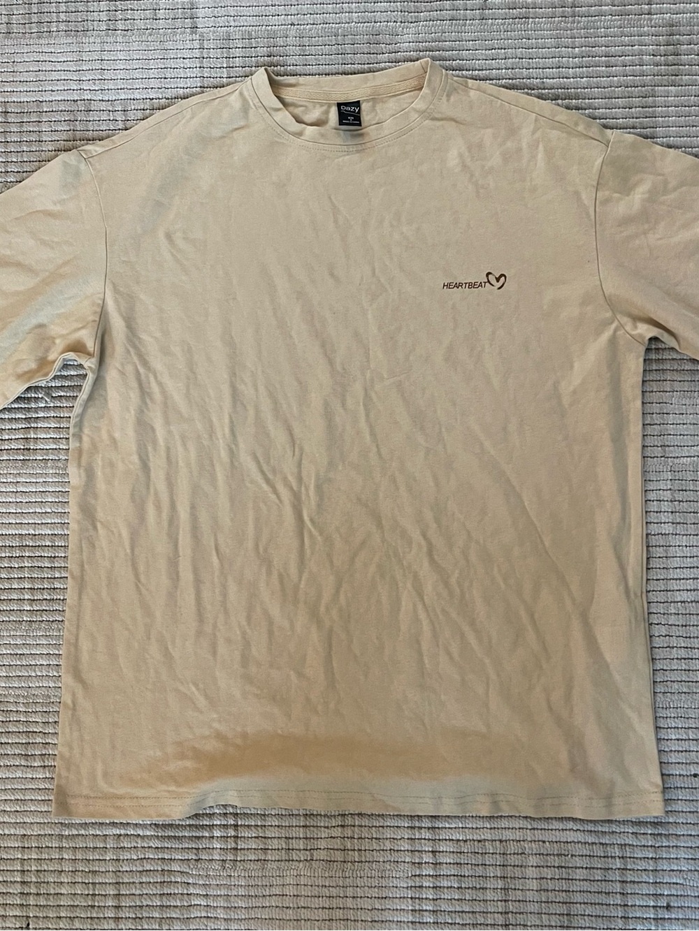 Heartbeat Logo Crewneck Tee - Beige